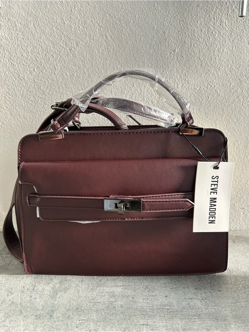 Steve Madden Burgundy Top-Handle Satchel